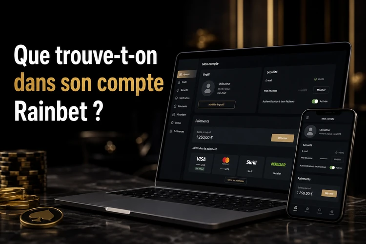 Que trouve-t-on dans son compte Rainbet ?